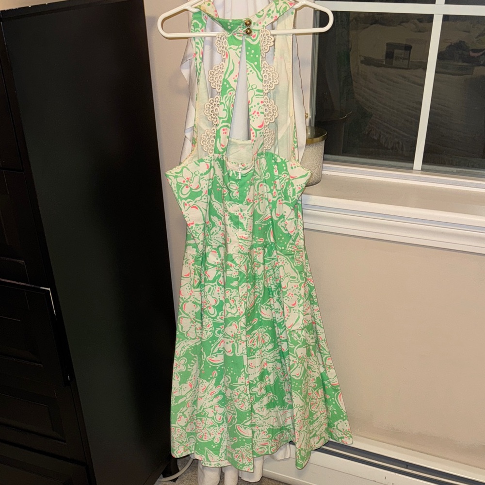Lilly Pulitzer Green and White Mini Dress